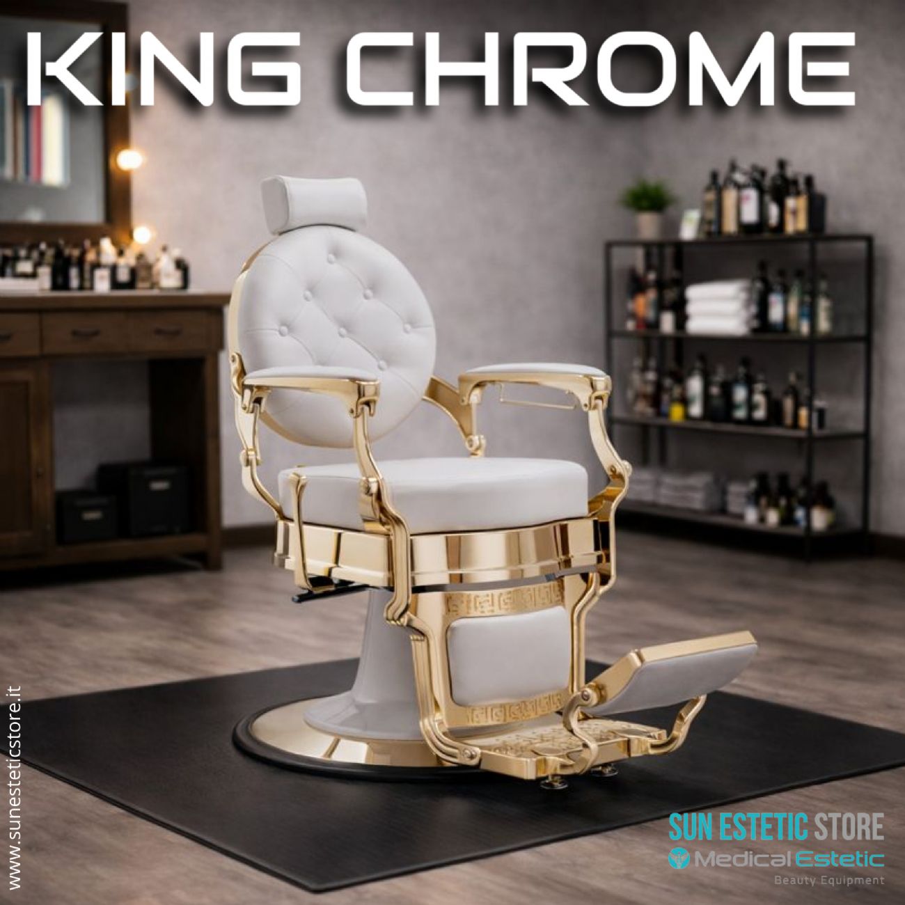 King Chrome poltrona barbiere barber shop