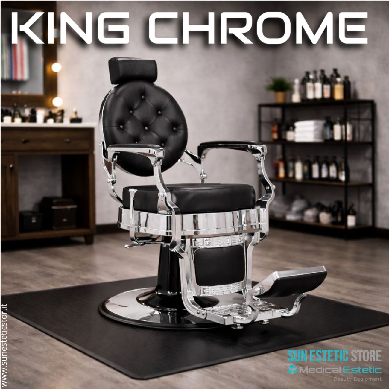King Chrome poltrona barbiere barber shop