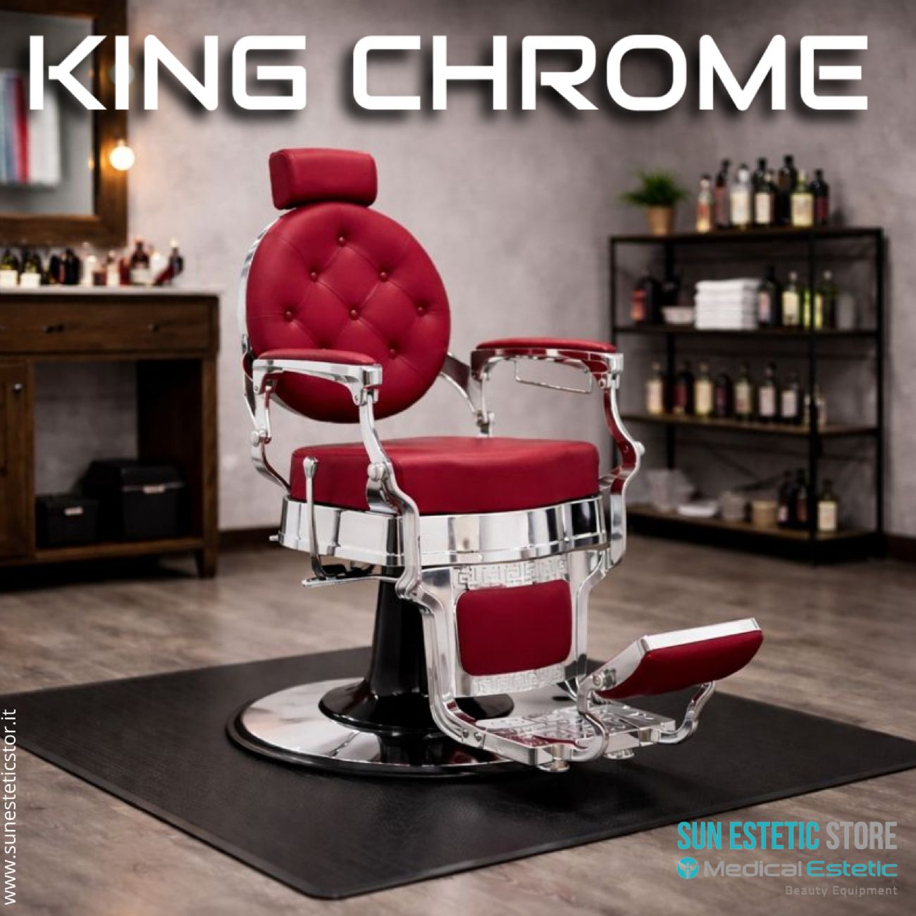 King Chrome poltrona barbiere barber shop