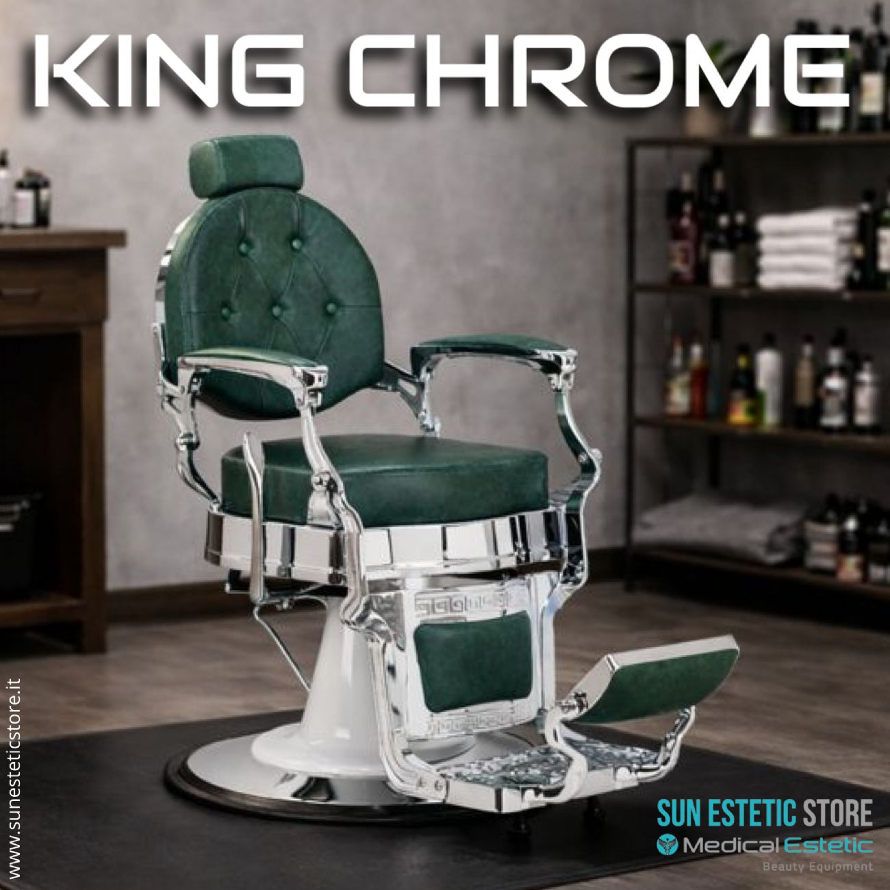 King Chrome poltrona barbiere barber shop