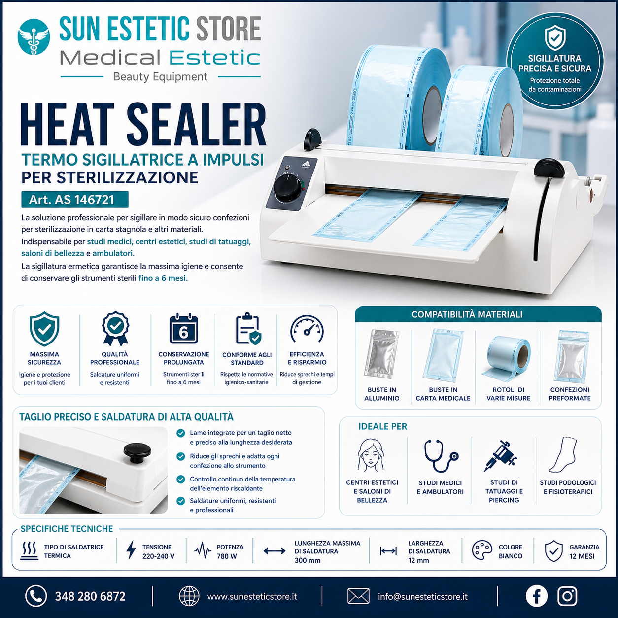 Heat Sealer termosigillatrice buste sterilizzazione