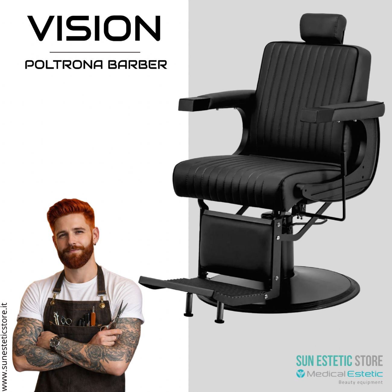Vision Poltrona barbiere barber shop in varie tonalità
