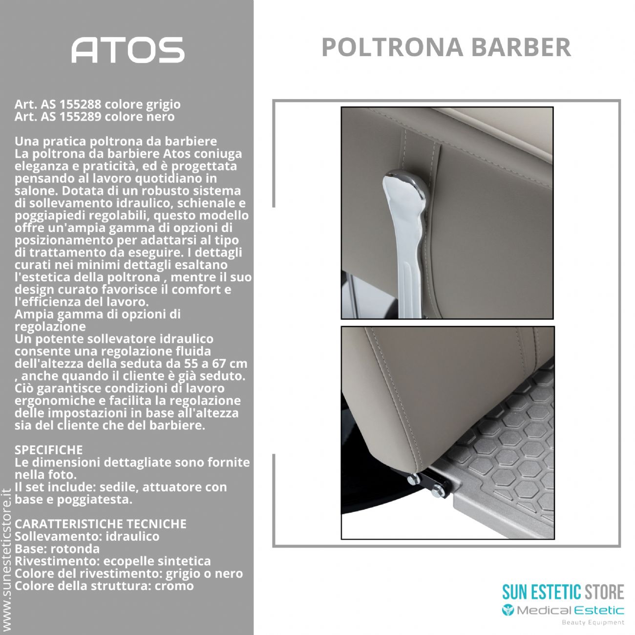 Atos poltrona parrucchiere barbiere barber shop