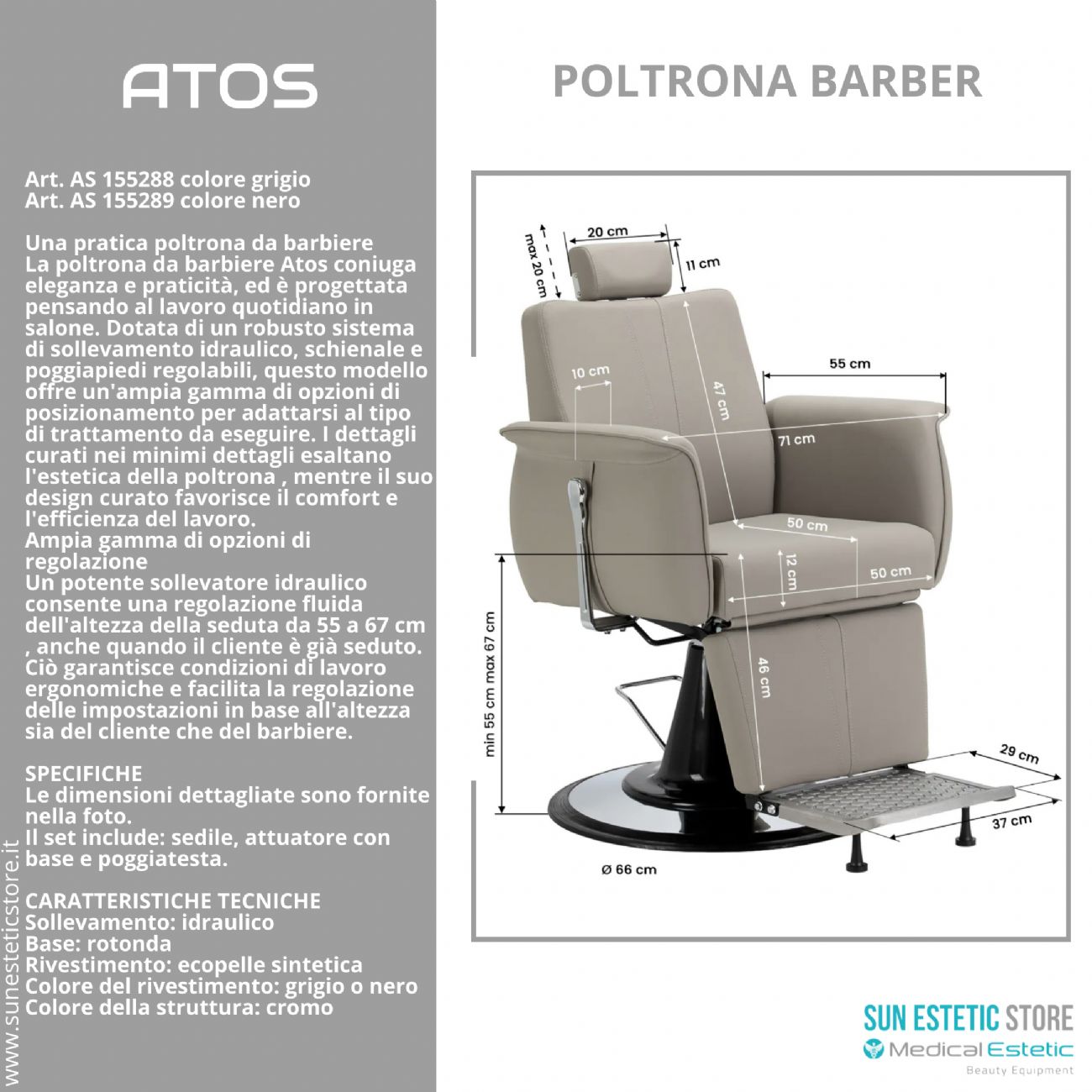 Atos poltrona parrucchiere barbiere barber shop