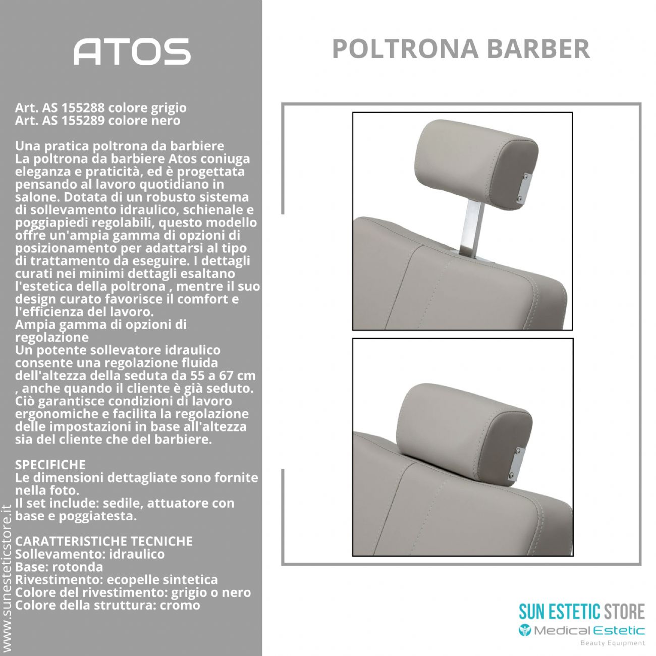 Atos poltrona parrucchiere barbiere barber shop