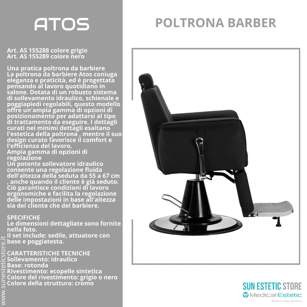 Atos poltrona parrucchiere barbiere barber shop