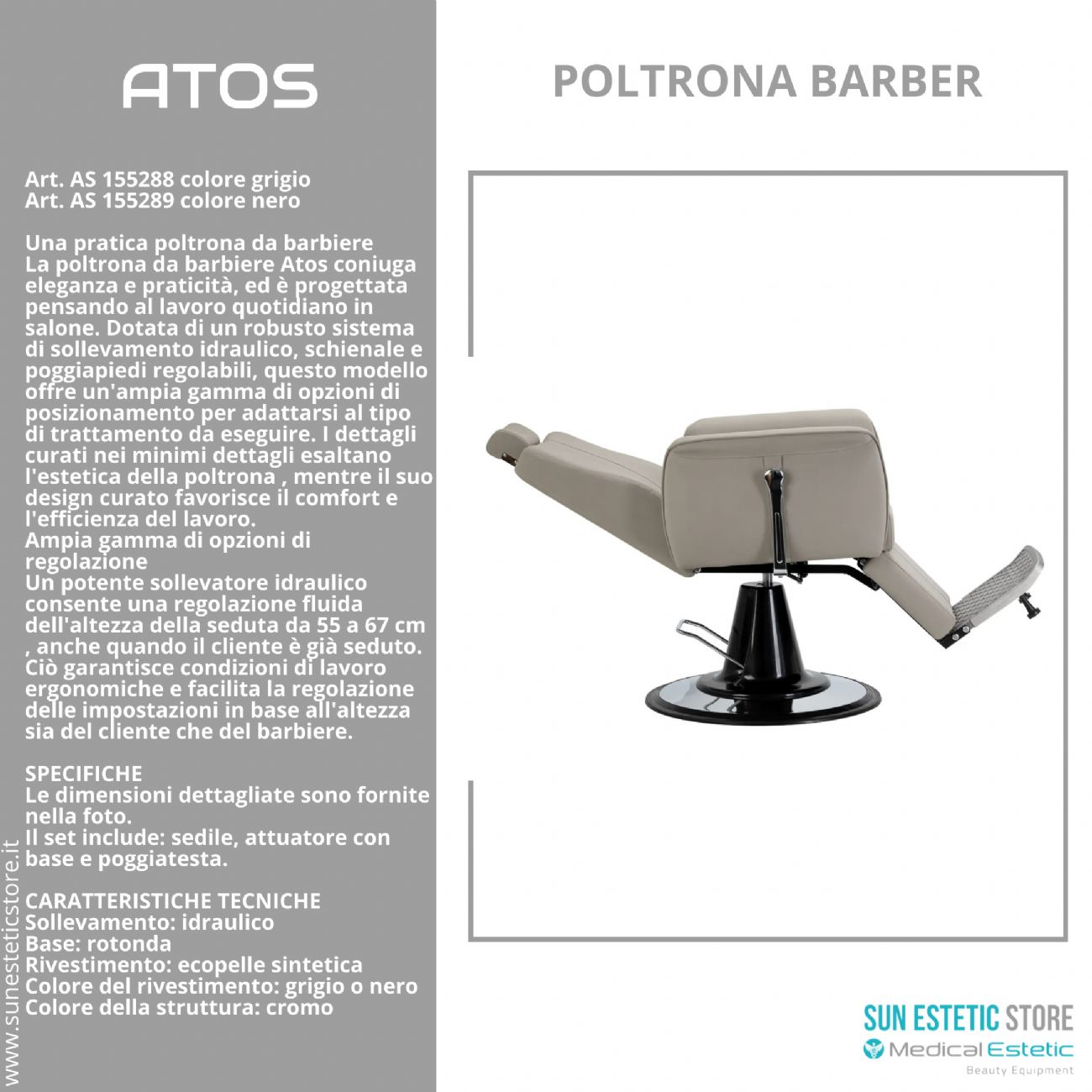 Atos poltrona parrucchiere barbiere barber shop