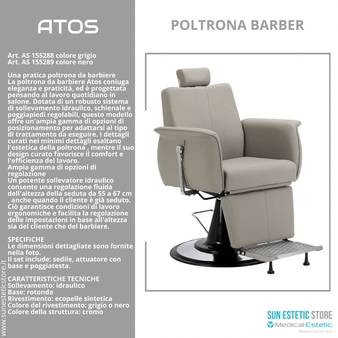 Atos poltrona parrucchiere barbiere barber shop