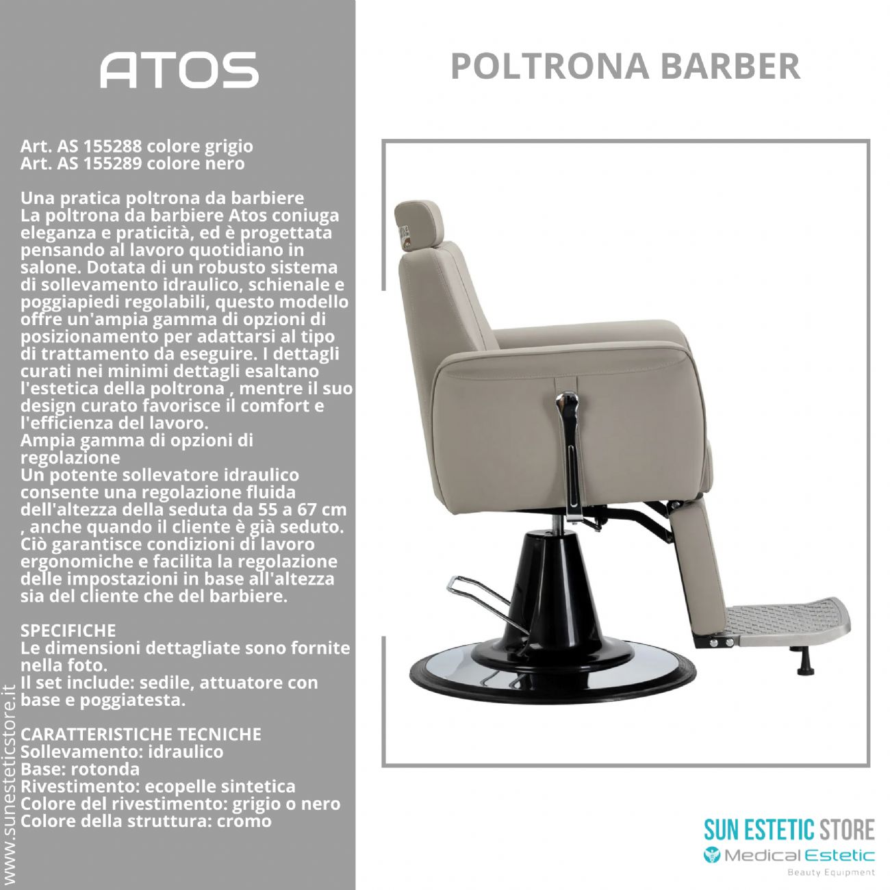 Atos poltrona parrucchiere barbiere barber shop