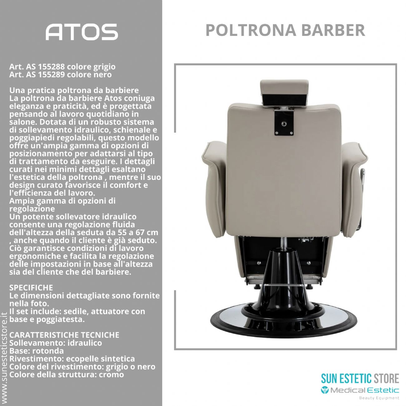 Atos poltrona parrucchiere barbiere barber shop