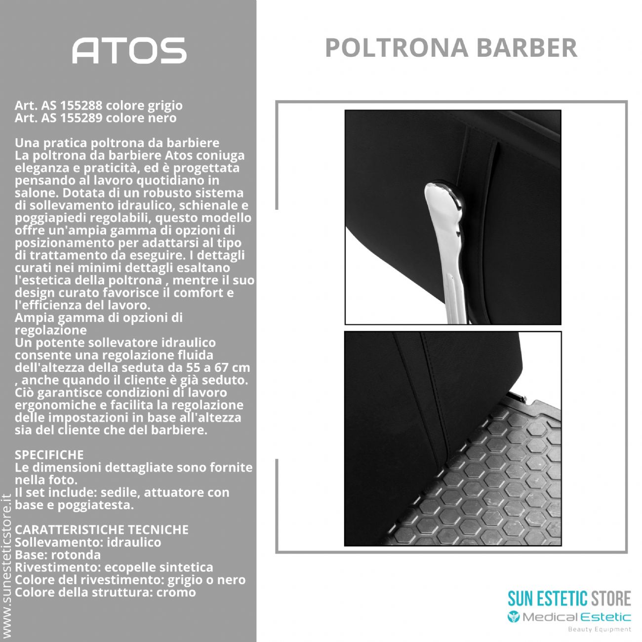 Atos poltrona parrucchiere barbiere barber shop