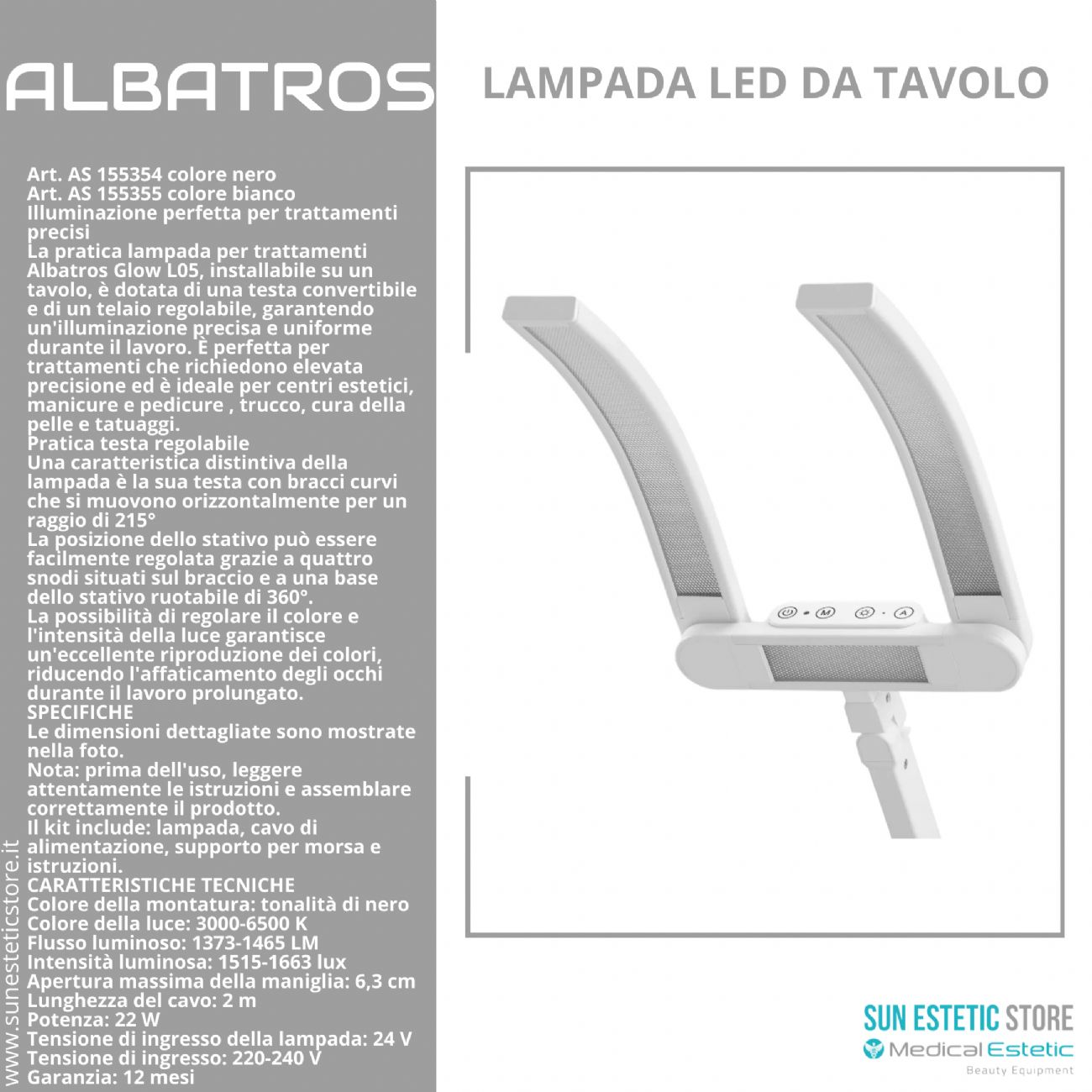 Albatros lampada Led da tavolo manicure nails