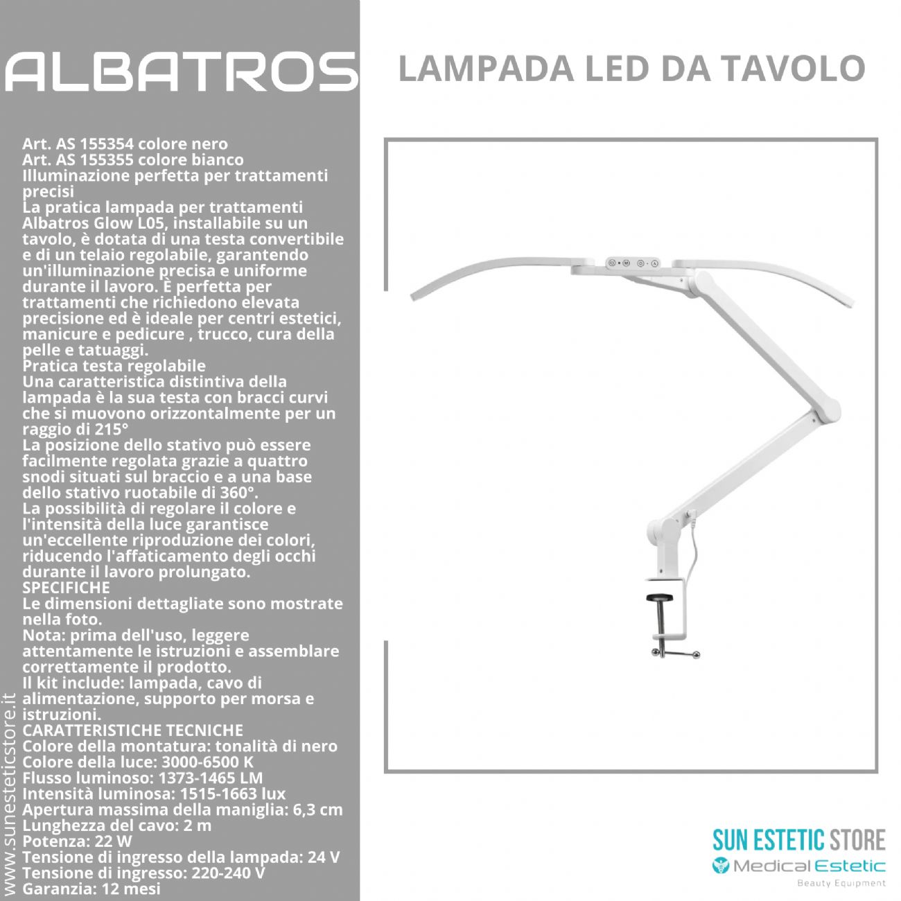 Albatros lampada Led da tavolo manicure nails