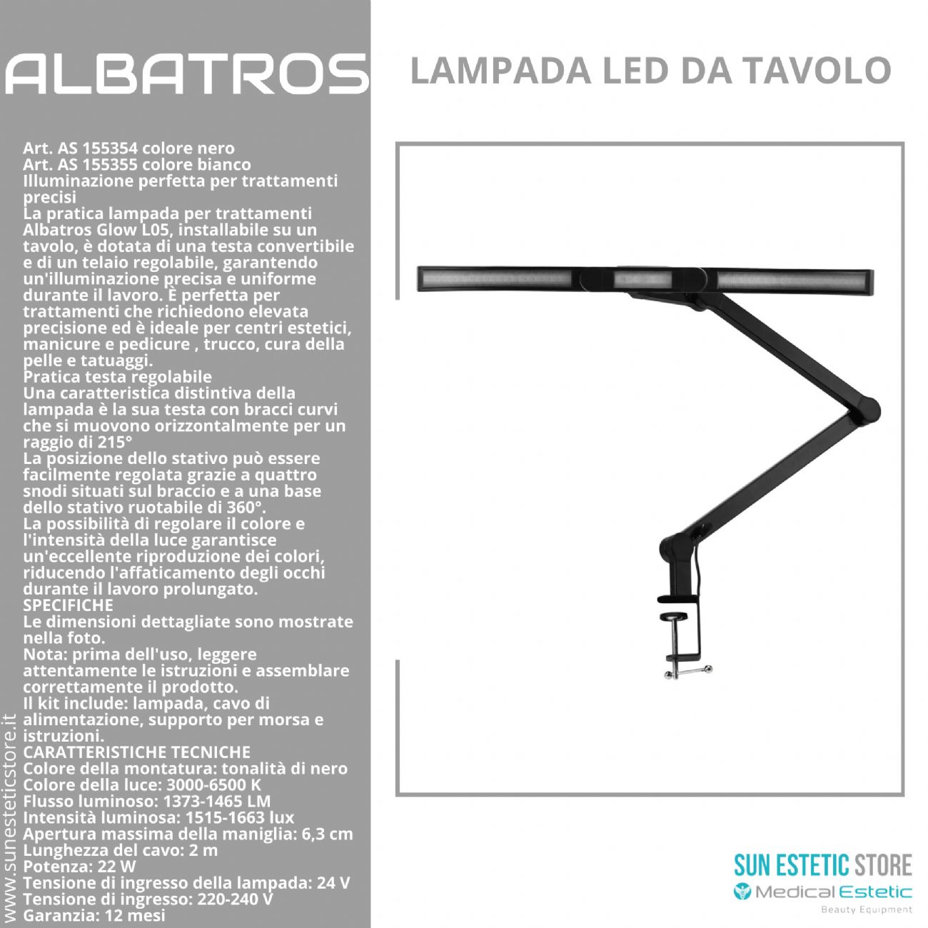 Albatros lampada Led da tavolo manicure nails