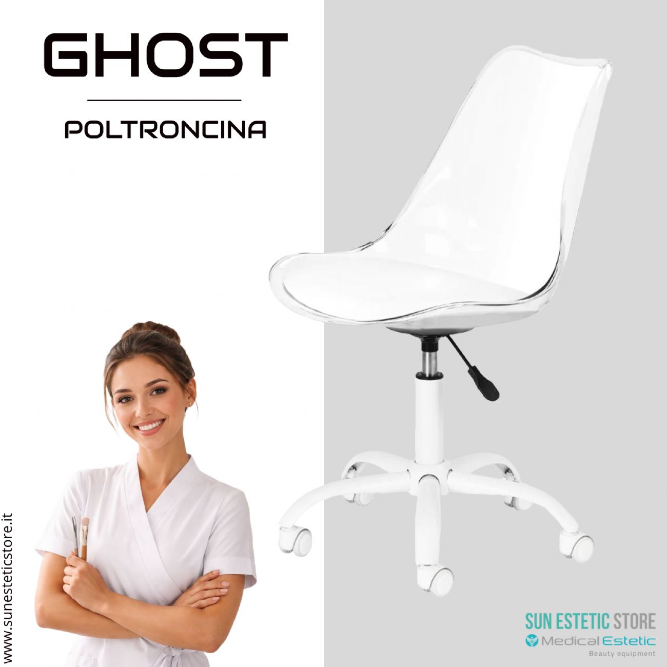 Ghost poltroncina regolabile estetica nails