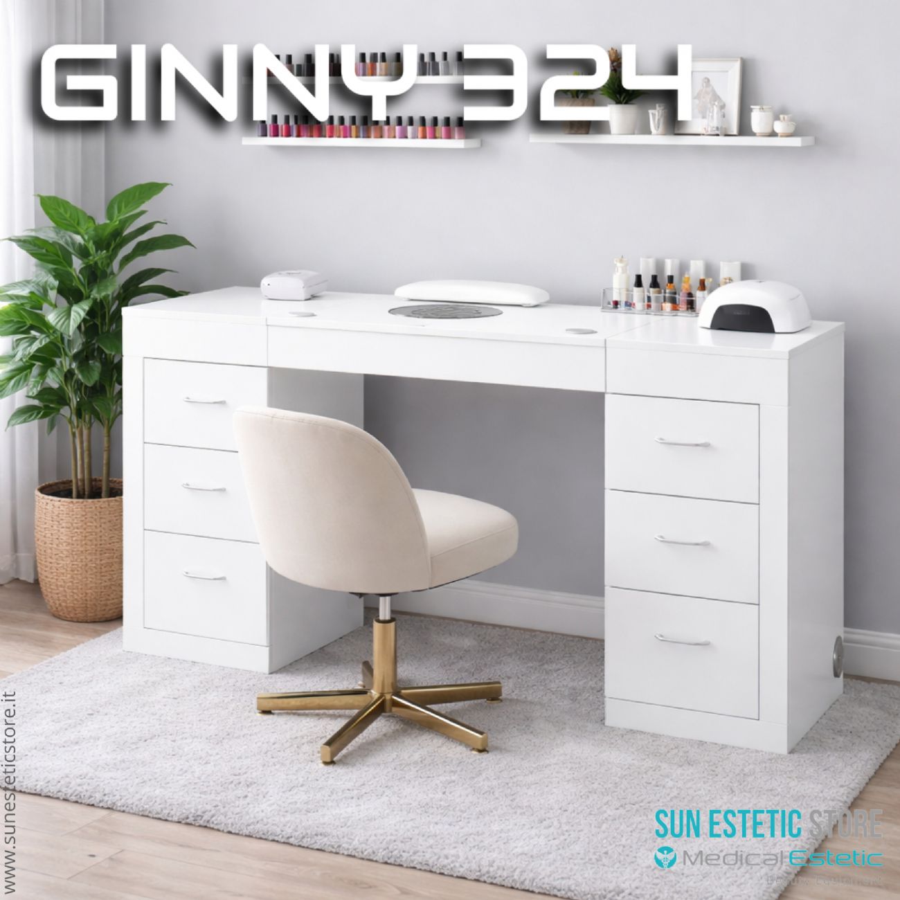 Ginny 324 tavolino manicure con aspiratore