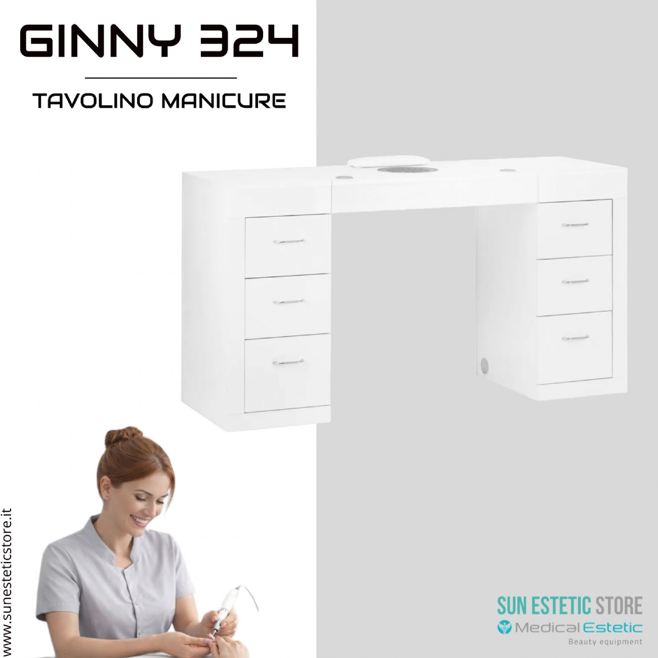 Ginny 324 tavolino manicure con aspiratore