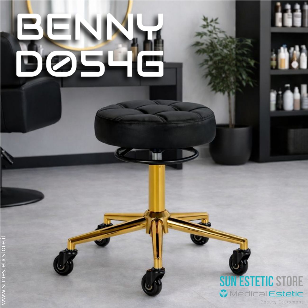 Benny D054G sgabello regolabile per estetica parrucchiere