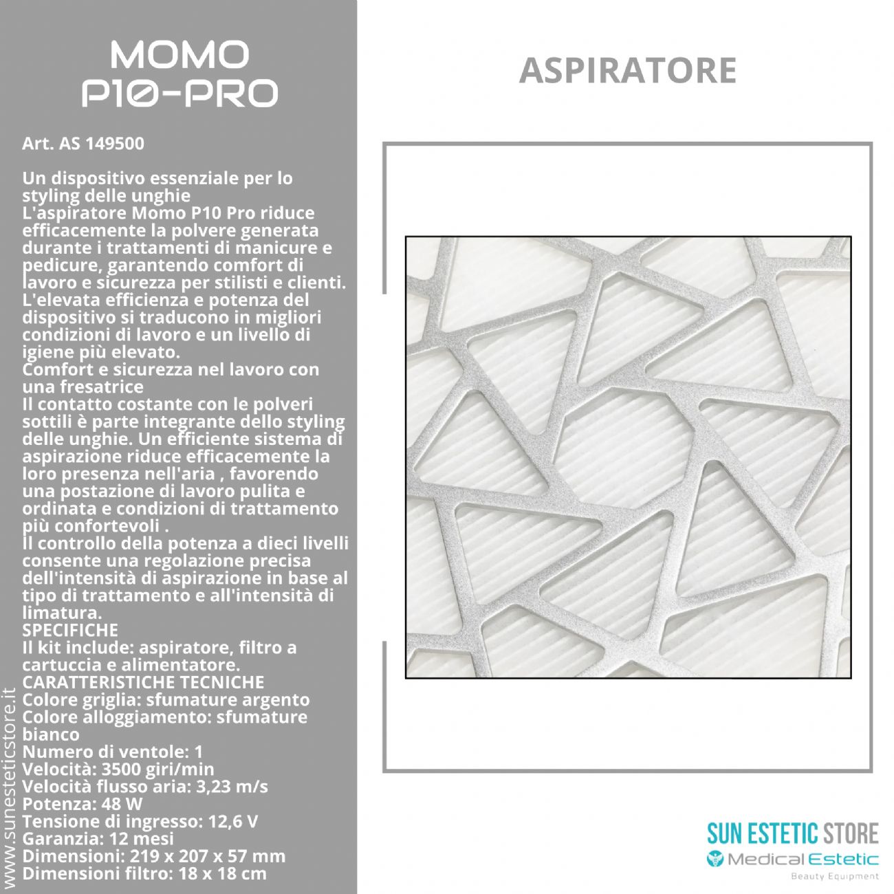 Momo P10 Pro aspiratore manicure nails