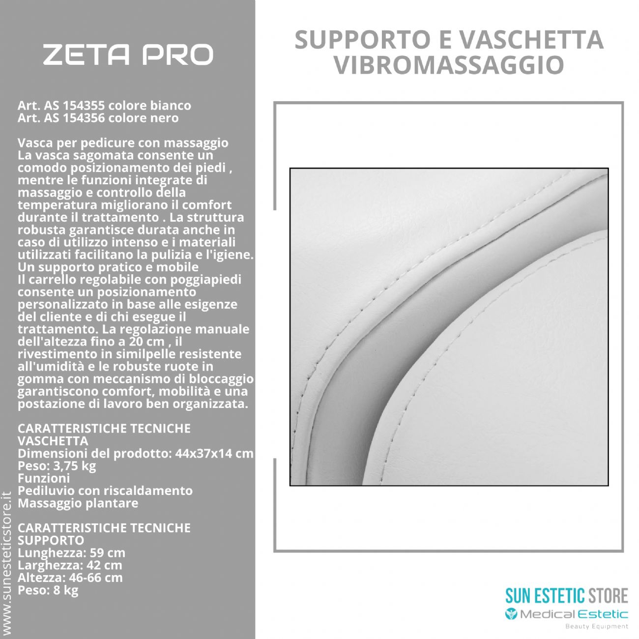 Zeta Pro idromassaggio con carrello supporto piede