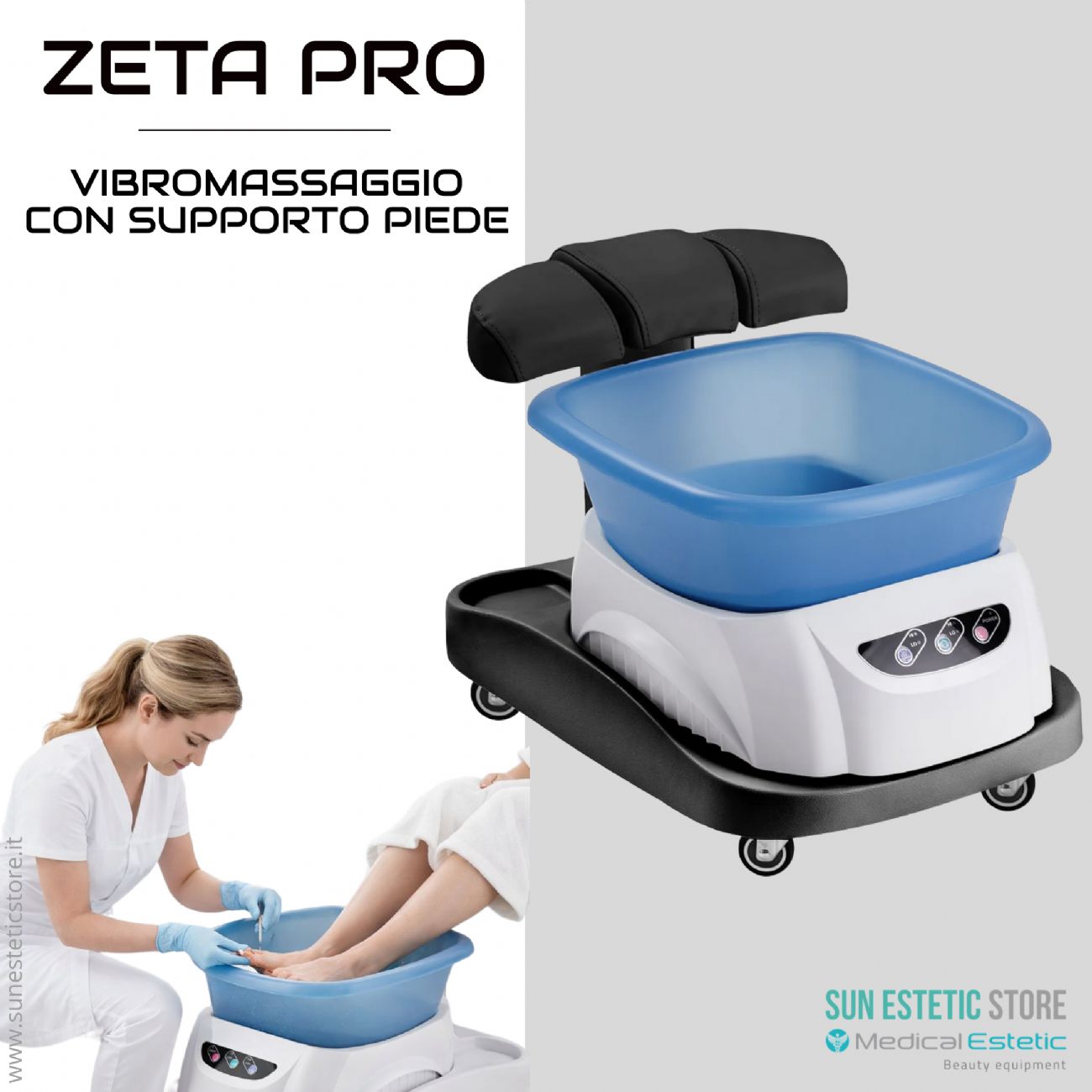 Zeta Pro idromassaggio con carrello supporto piede