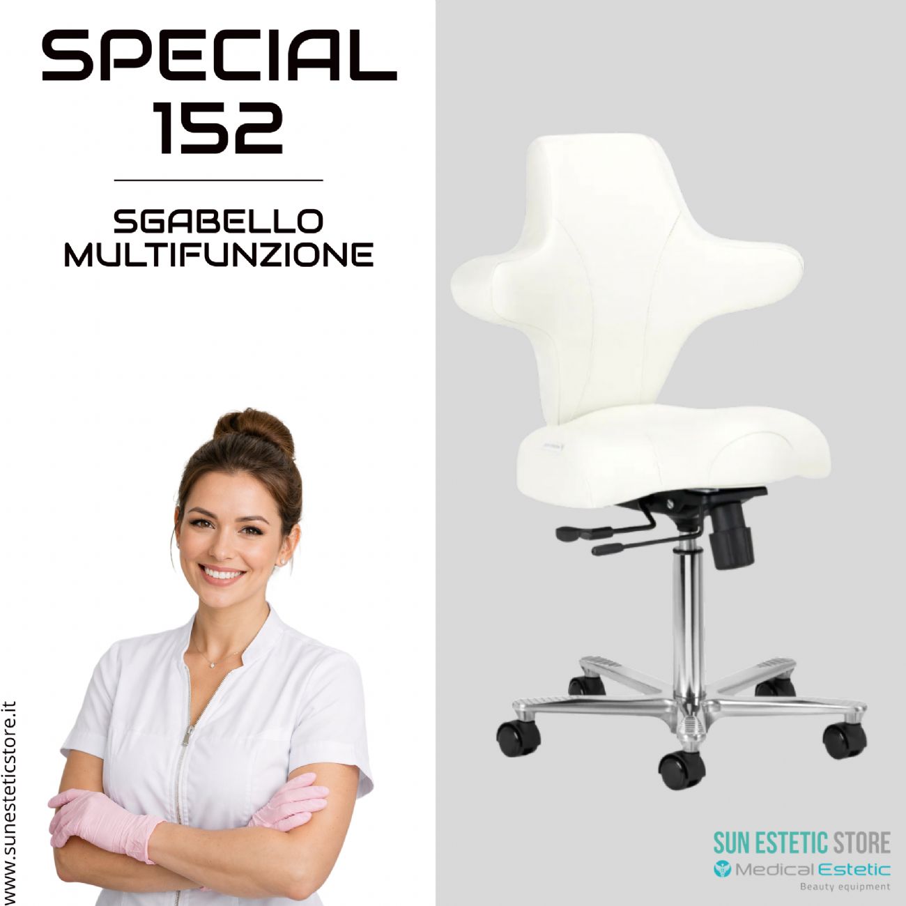 Special 152 sgabello multifunzionale con schienale estetica