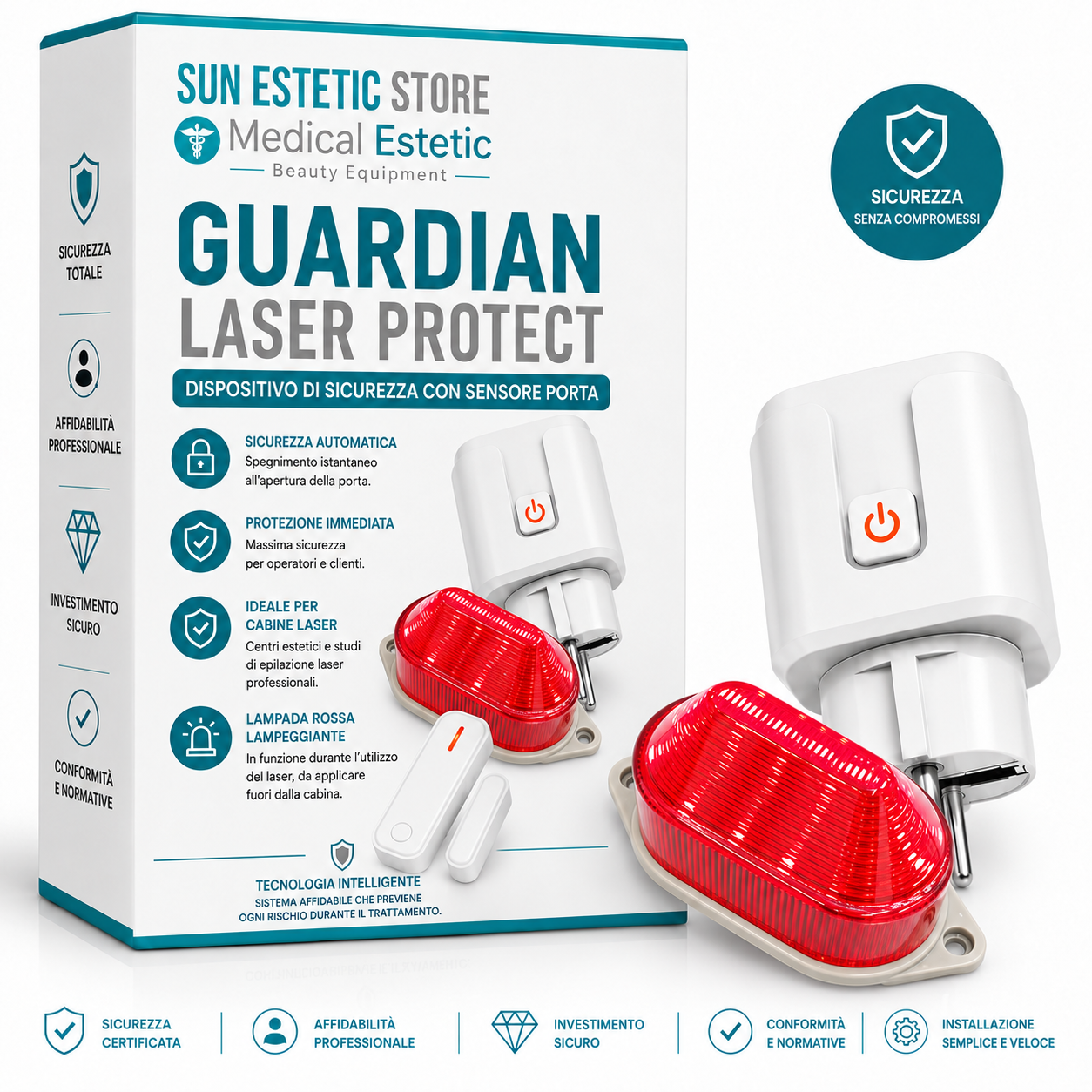 Guardian Laser Protect dispositivo sicurezza porta cabina estetica