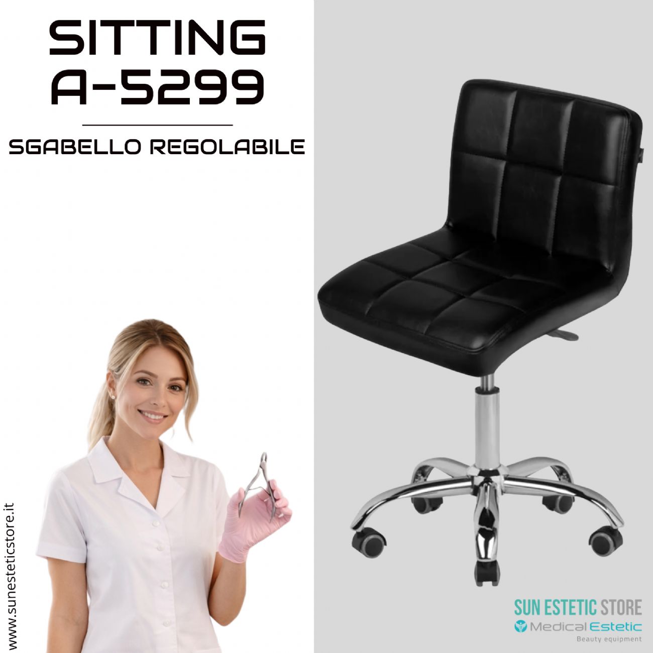 Sitting A-5299 poltroncina regolabile trucco manicure