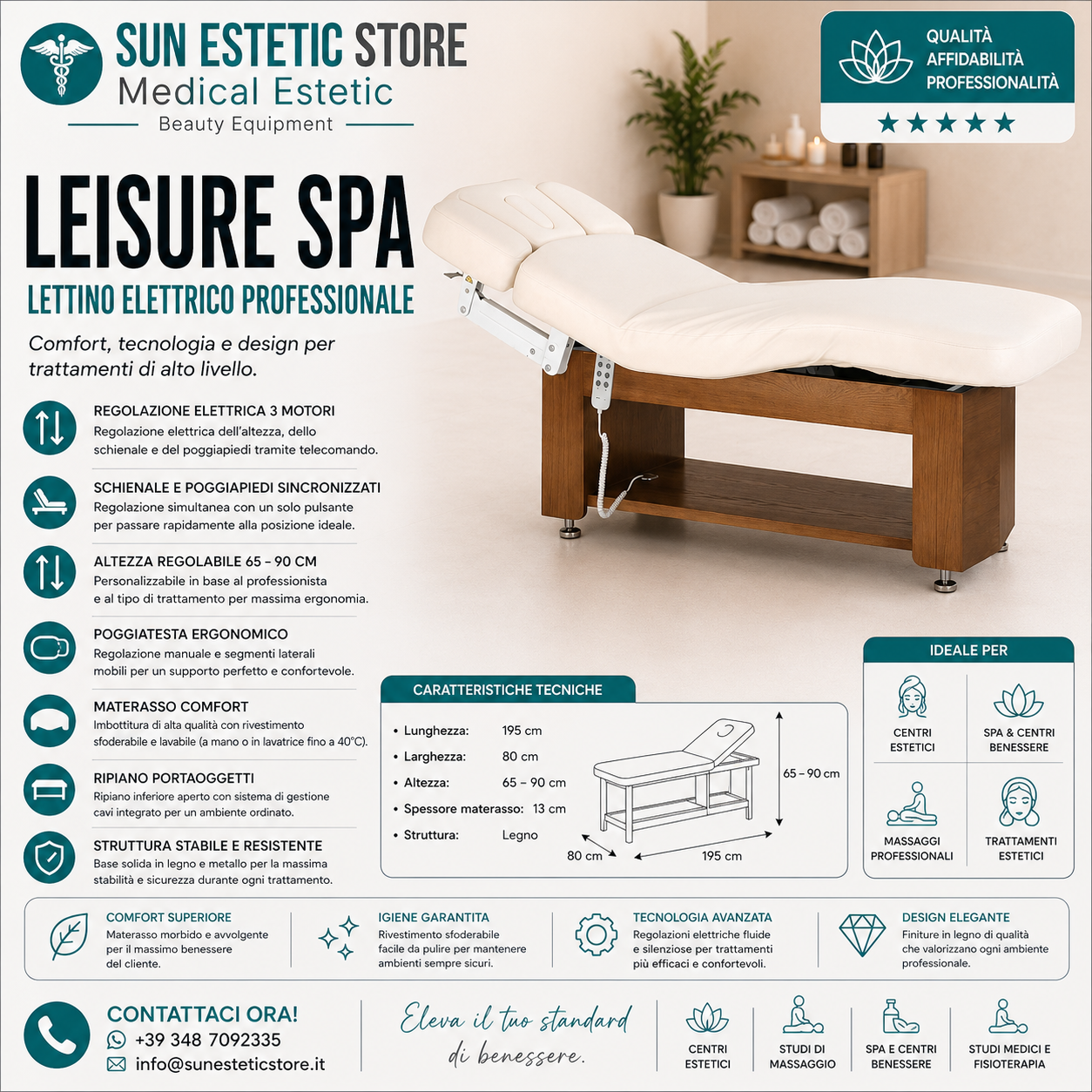 Leisure lettino massaggio spa 4 motori