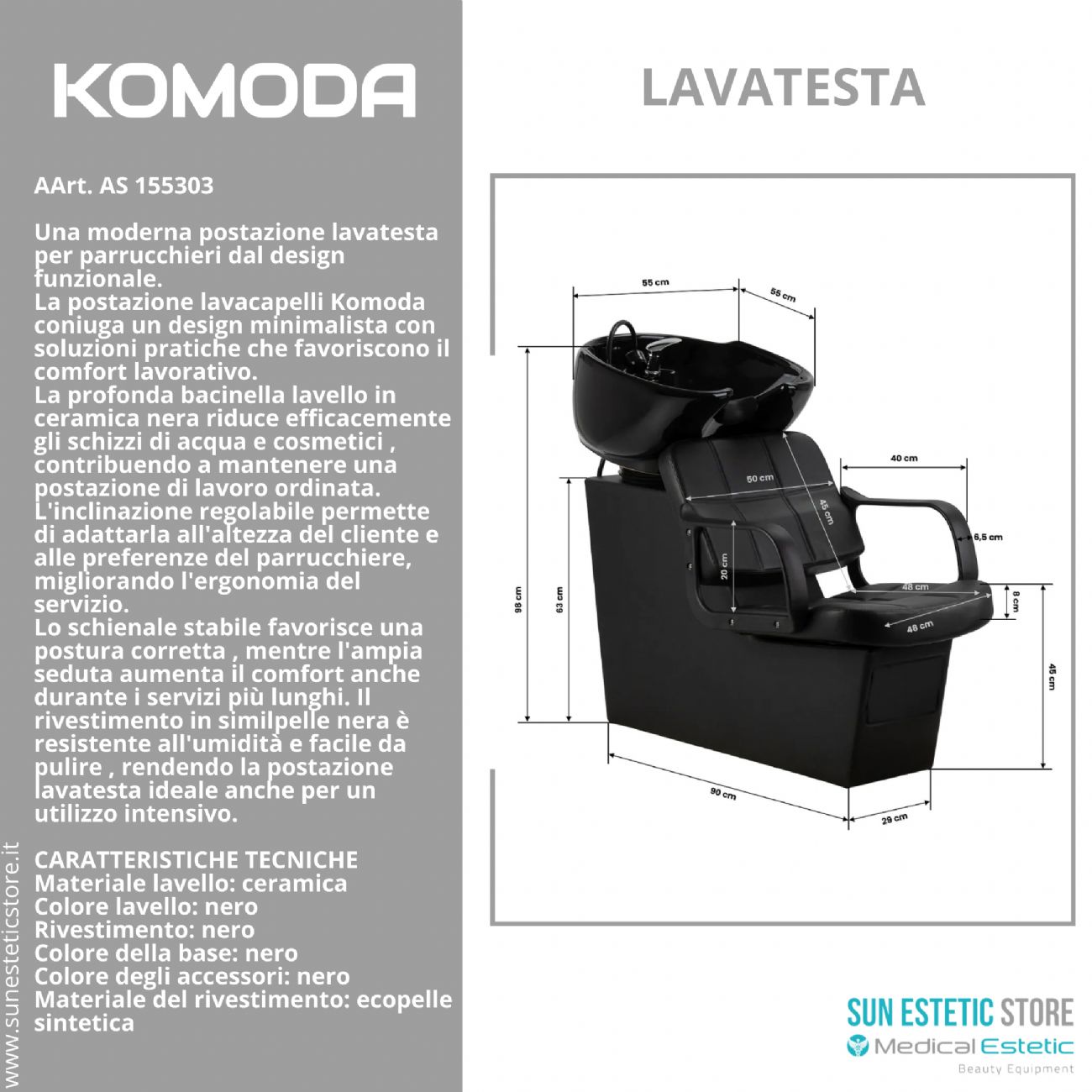 Komoda poltrona lavatesta parrucchiere