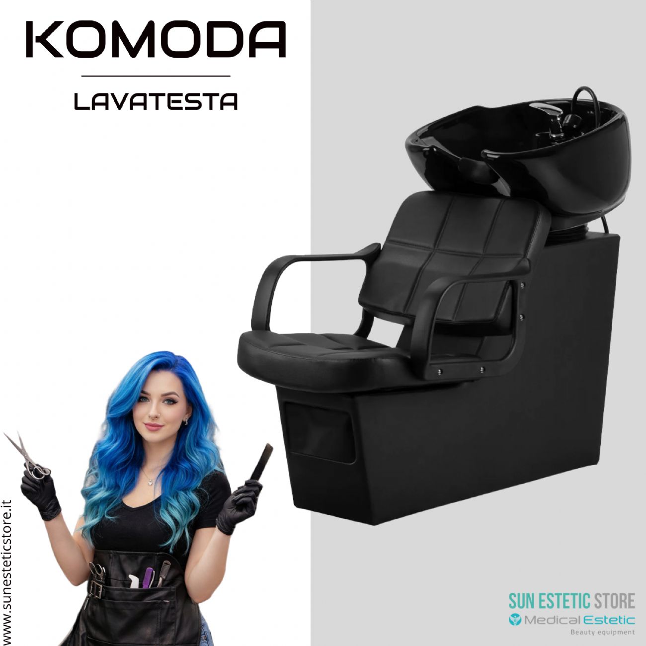 Komoda poltrona lavatesta parrucchiere