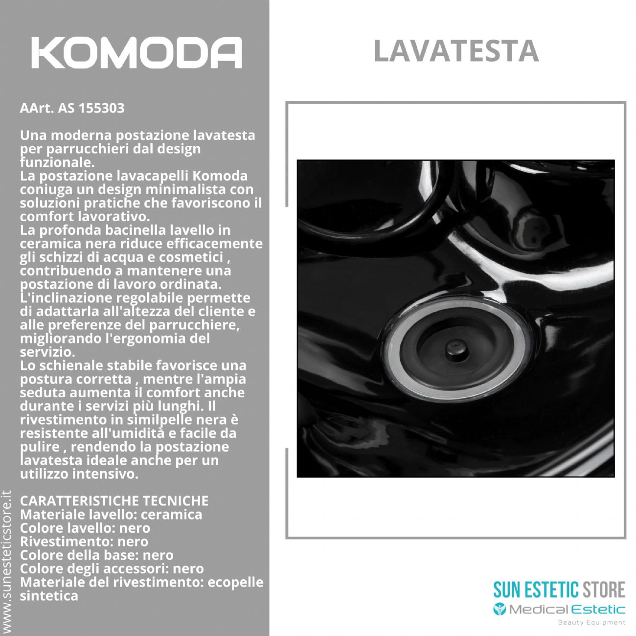 Komoda poltrona lavatesta parrucchiere