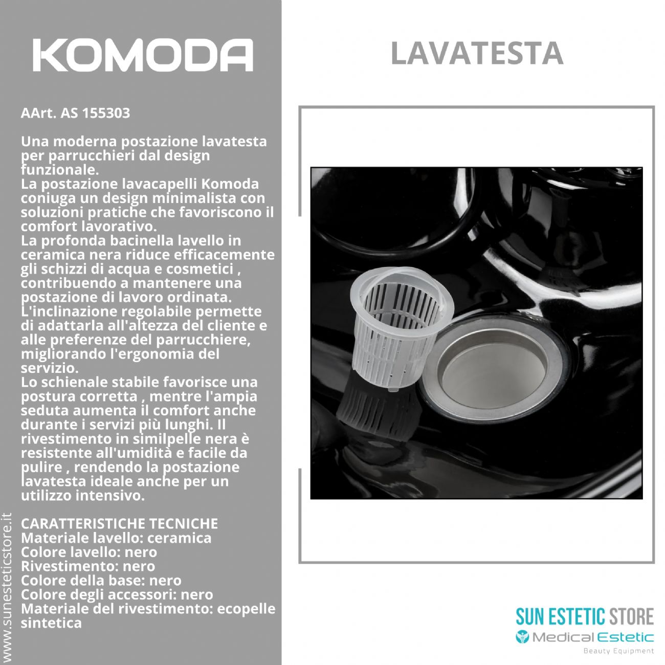Komoda poltrona lavatesta parrucchiere