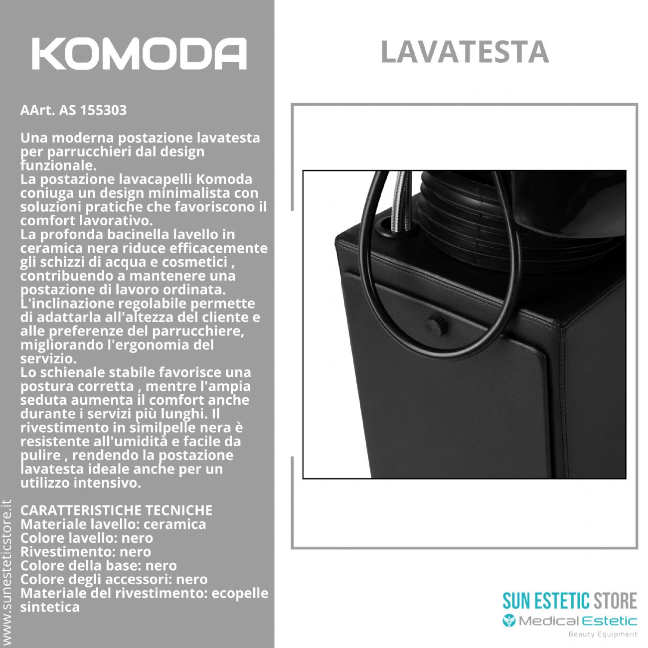 Komoda poltrona lavatesta parrucchiere