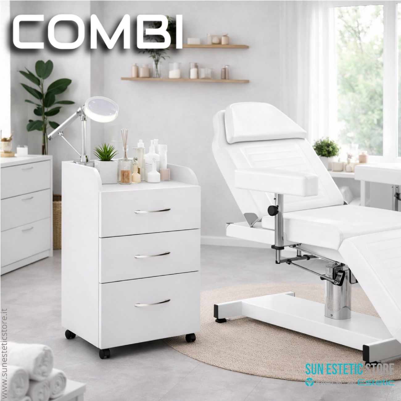 Combi carrello 1 ripiano 3 cassetti