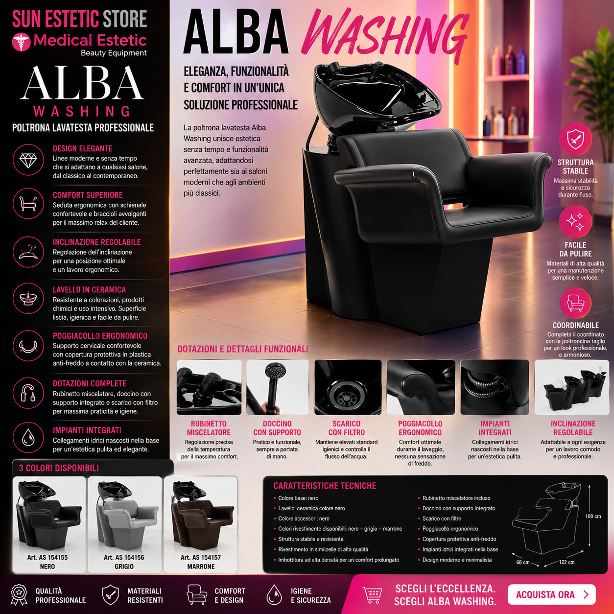 Alba washing poltrona lavatesta