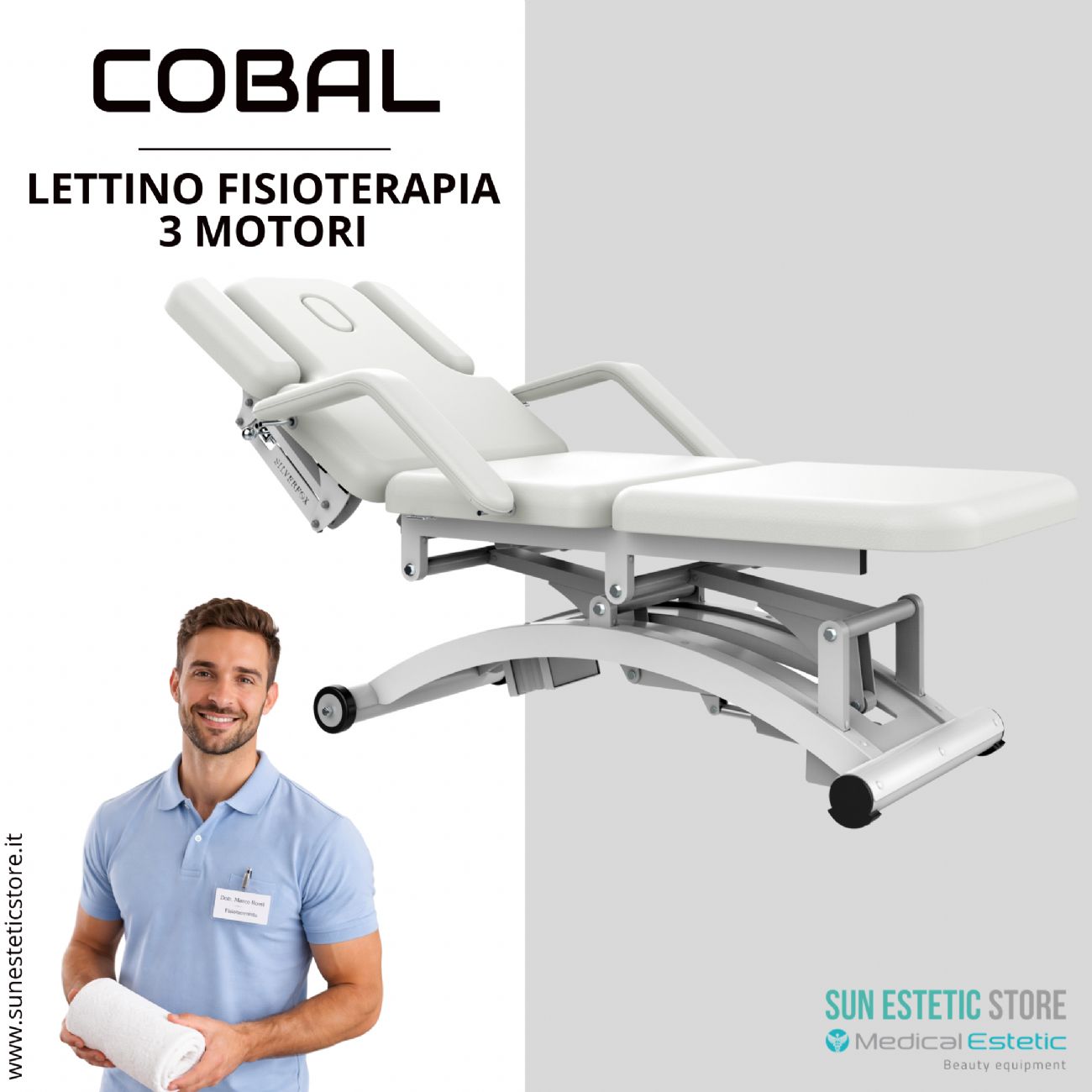 Cobal lettino massaggi fisioterapia 3 motori 2 snodi