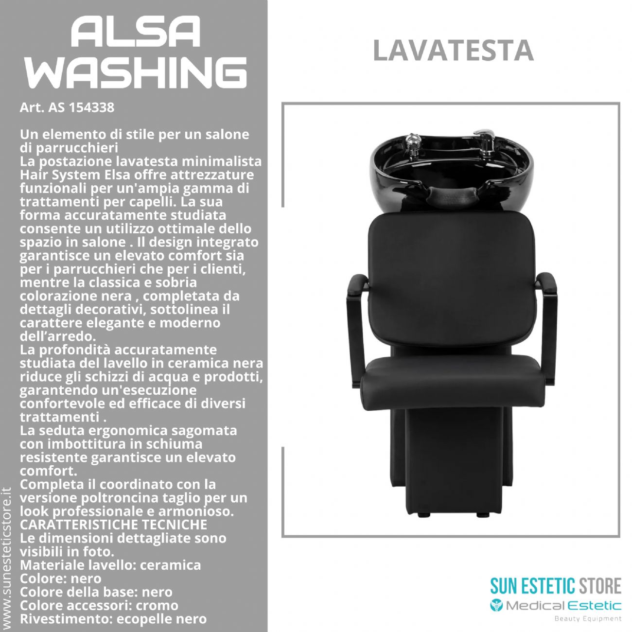 Elsa washing poltrona lavatesta parrucchiere