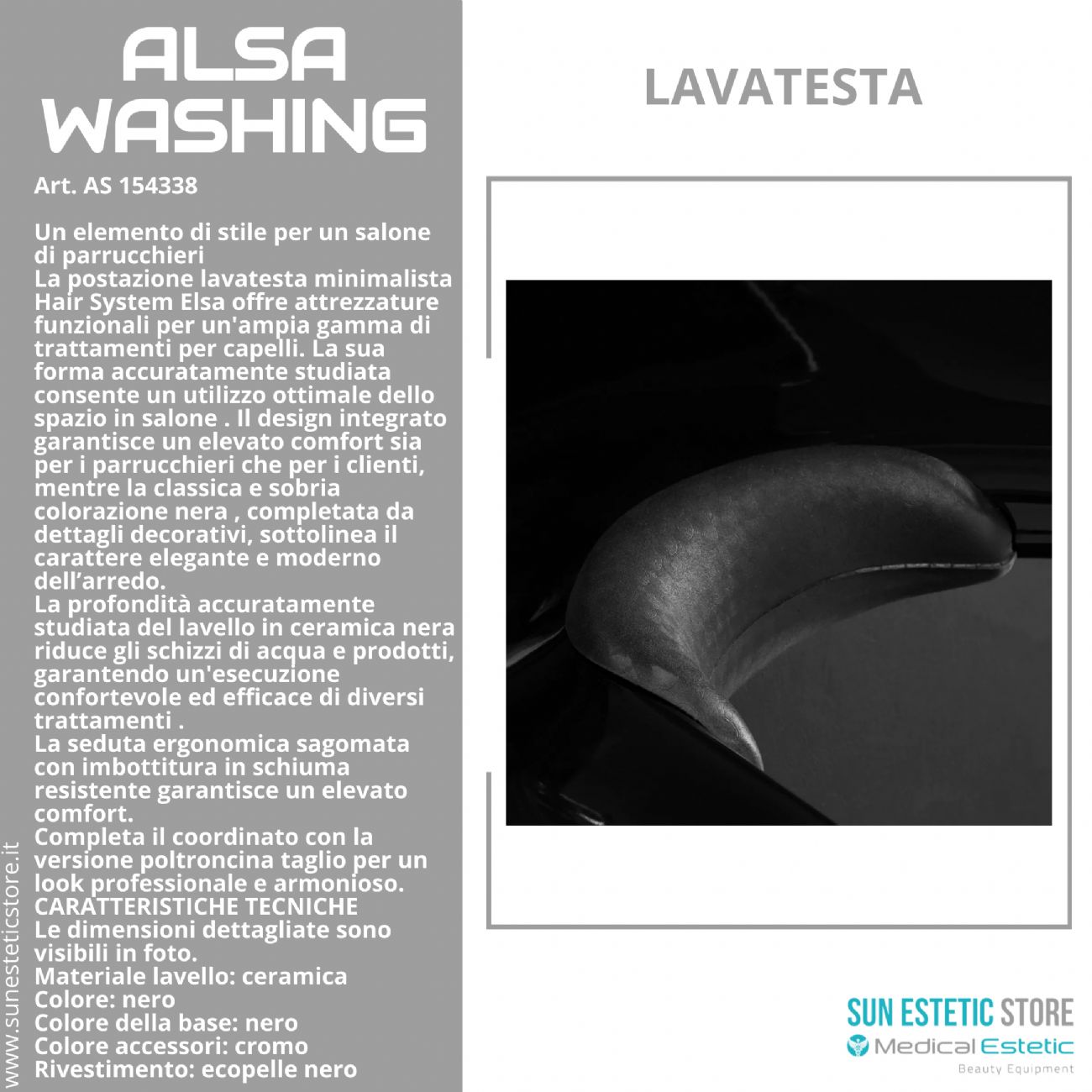 Elsa washing poltrona lavatesta parrucchiere