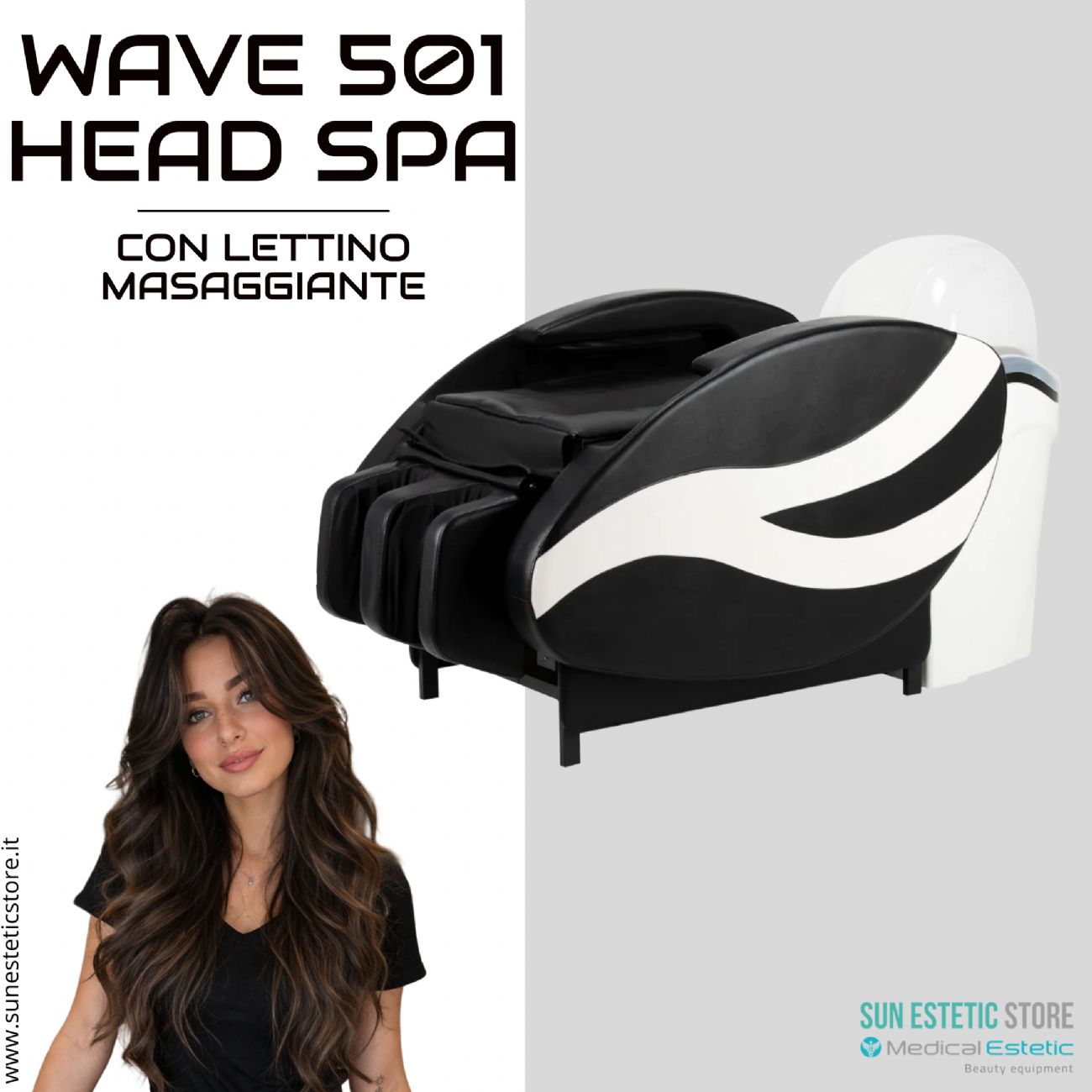 Wave 501 Head Spa lavatesta con lettino massaggiante