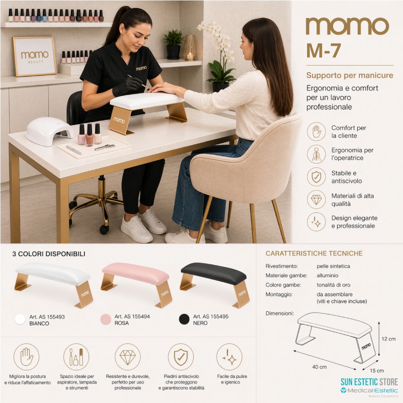 Momo M-7 supporto mani per manicure