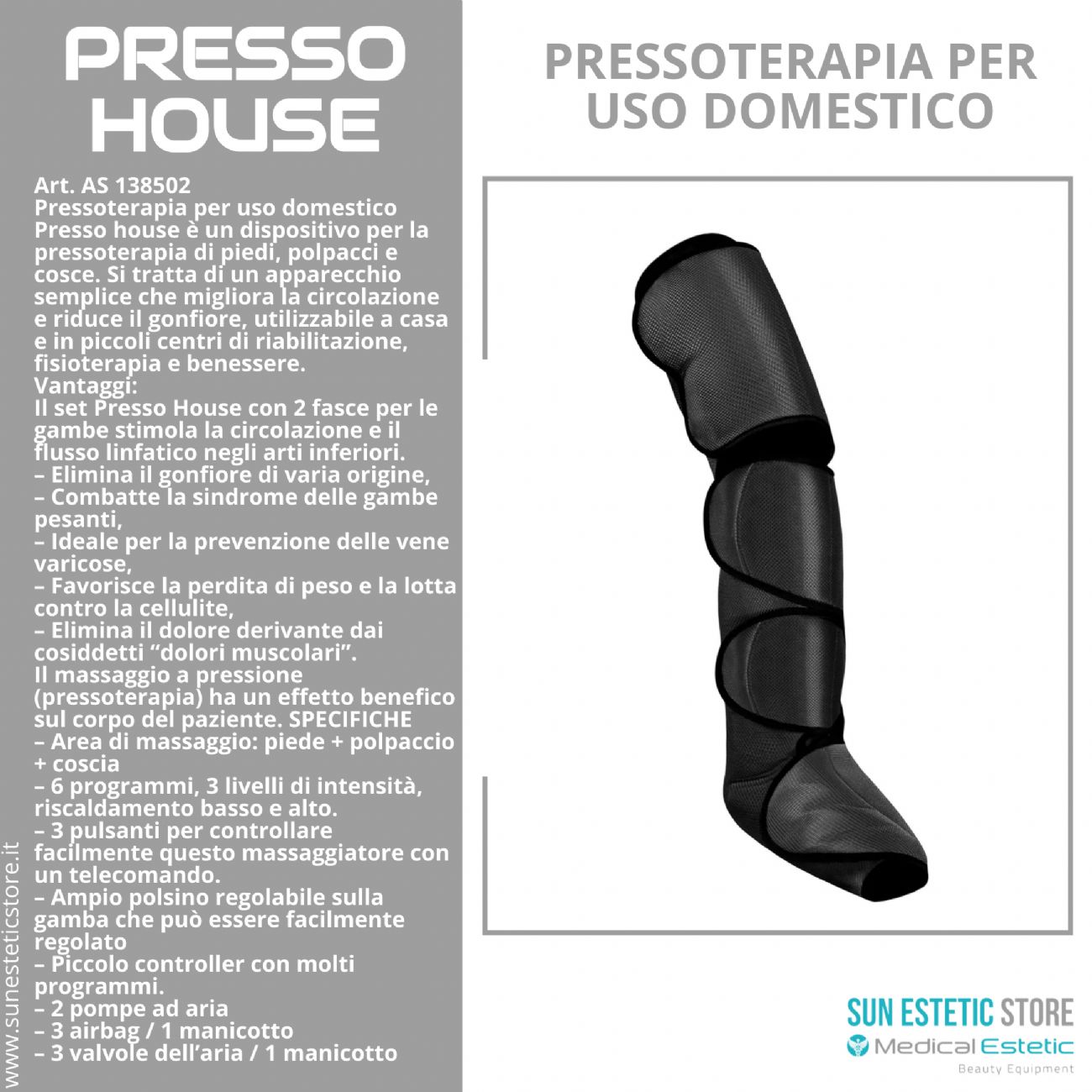 Presso House Elegante pressoterapia per uso domestico