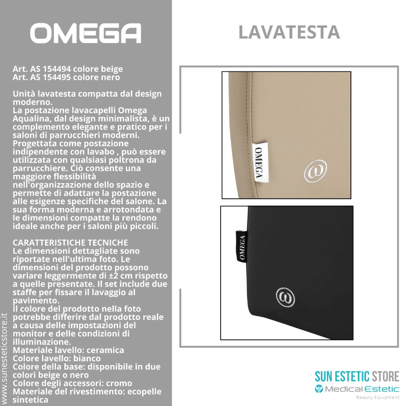 Omega postazione lavatesta indipendente