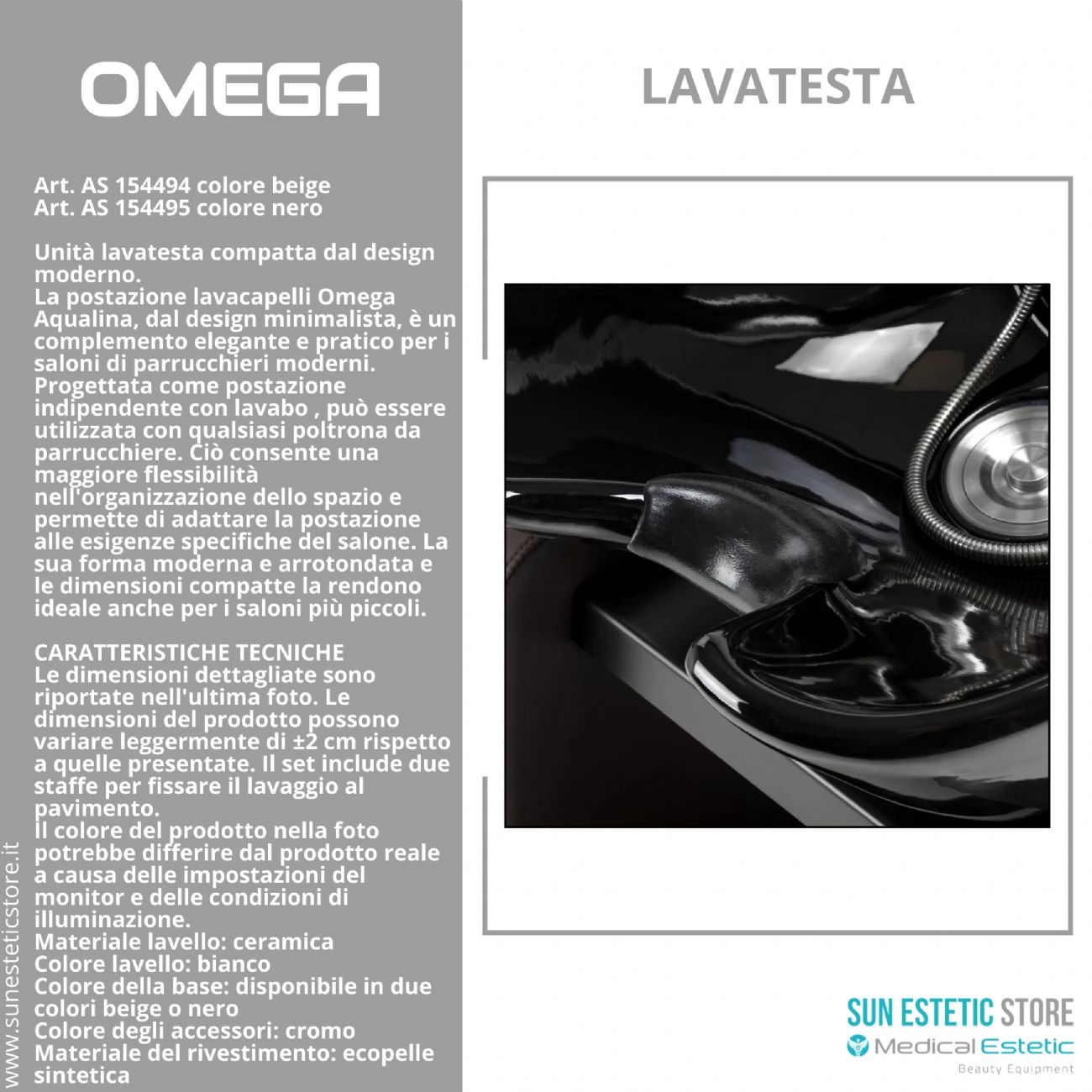 Omega postazione lavatesta indipendente