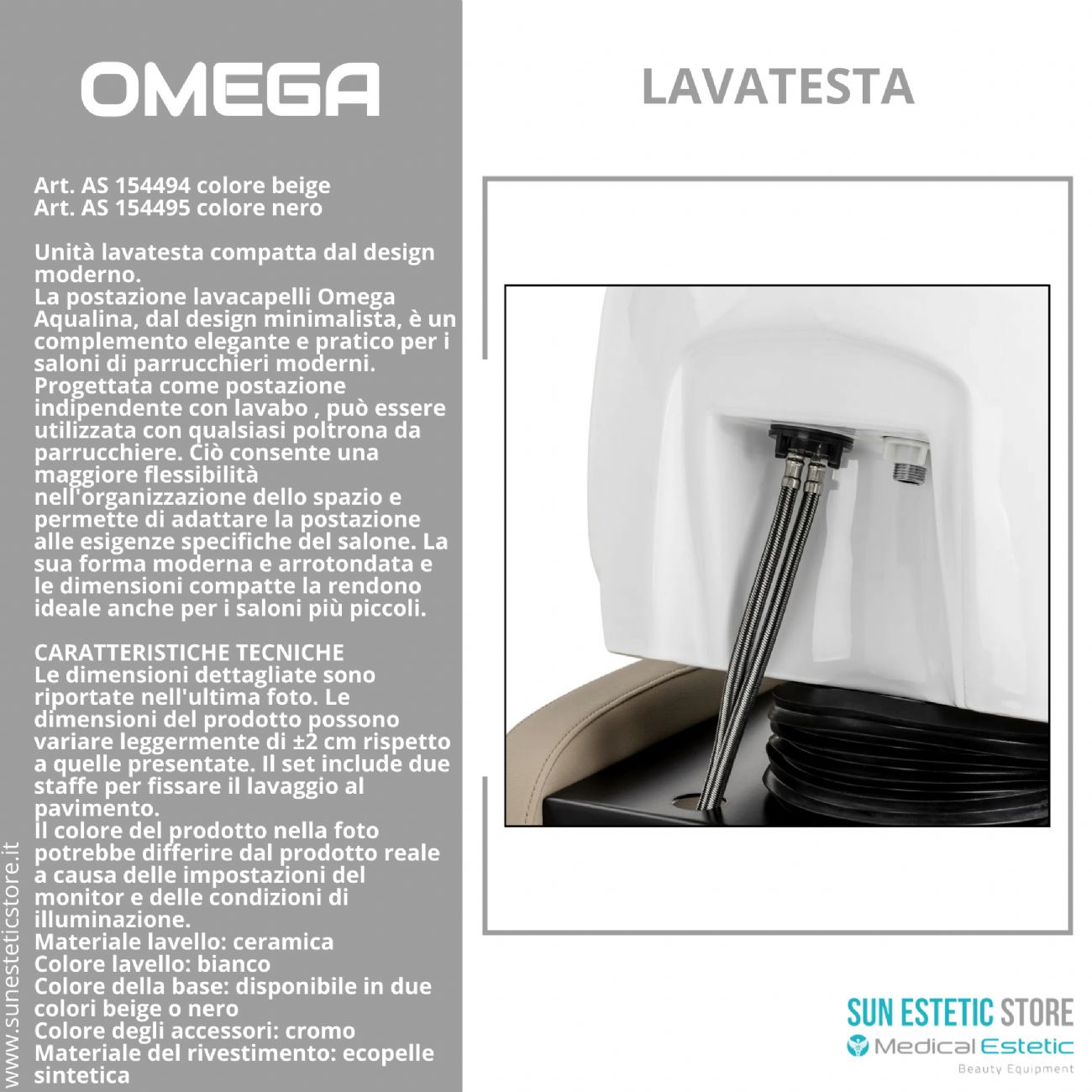 Omega postazione lavatesta indipendente