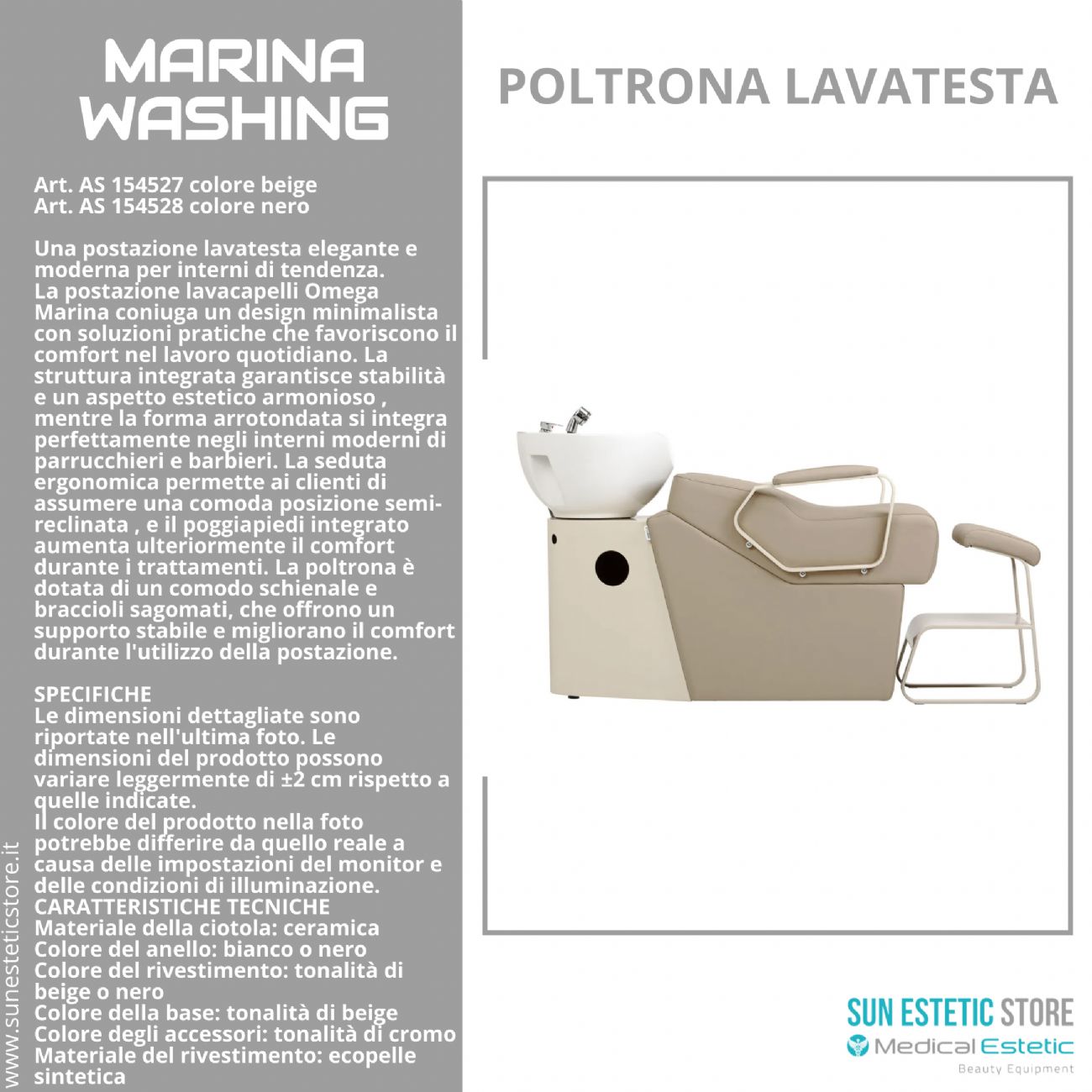 Marina Washing poltrona lavatesta professionale