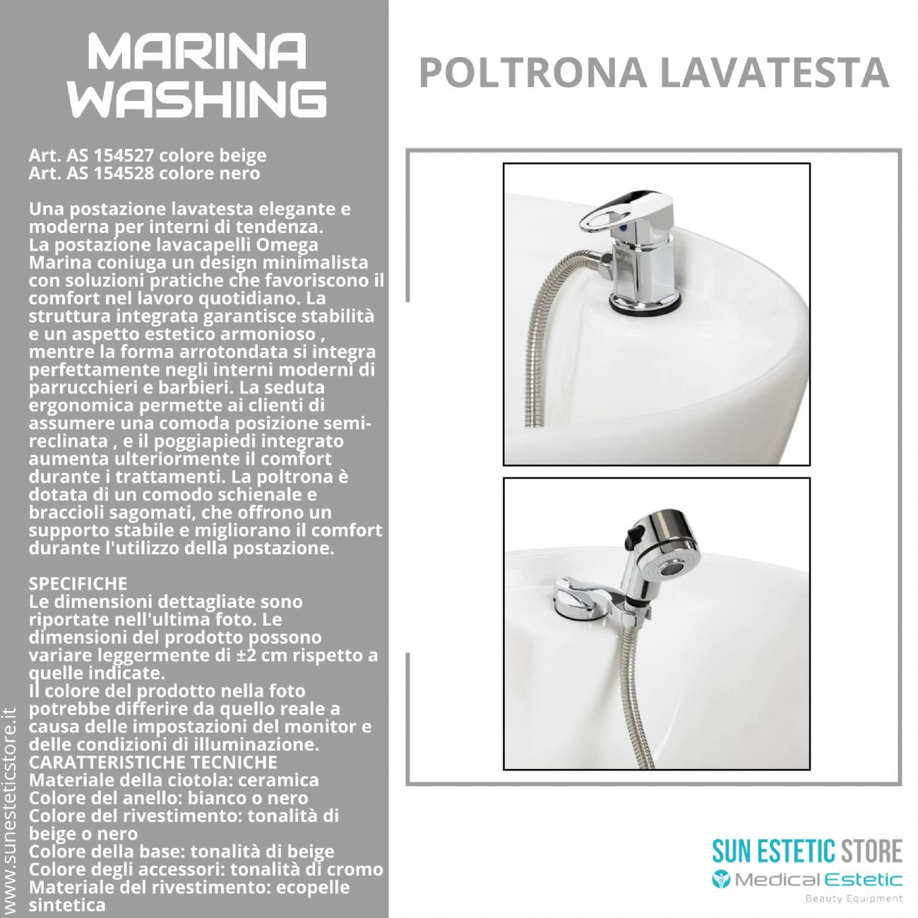 Marina Washing poltrona lavatesta professionale