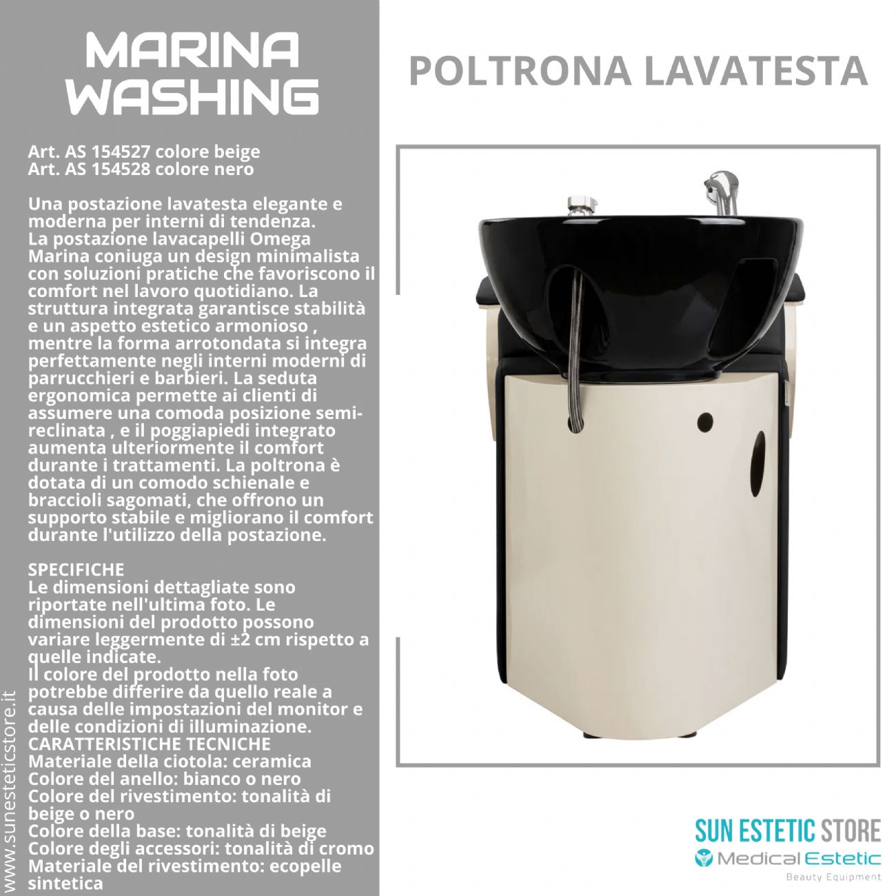 Marina Washing poltrona lavatesta professionale