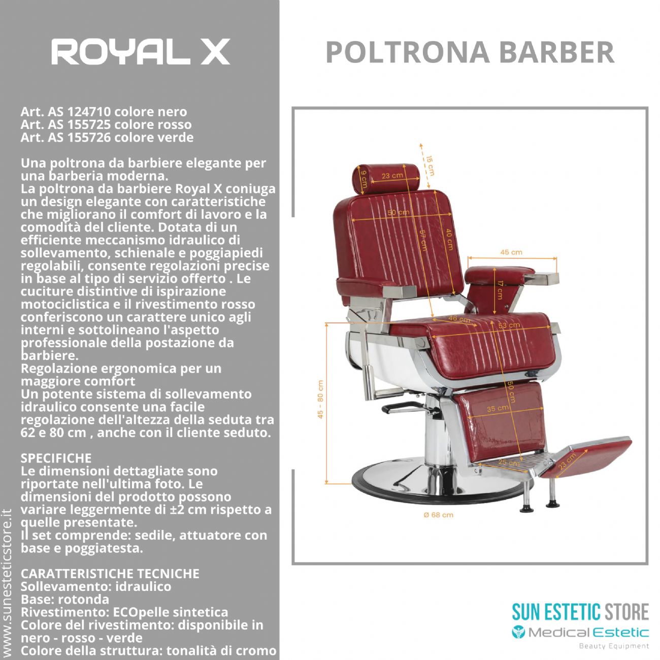 Royal x poltrona Barber shop vintage