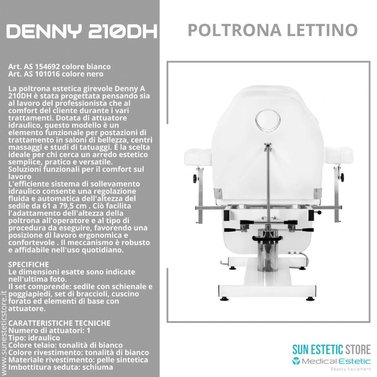 Denny 210DH poltrona lettino idraulica